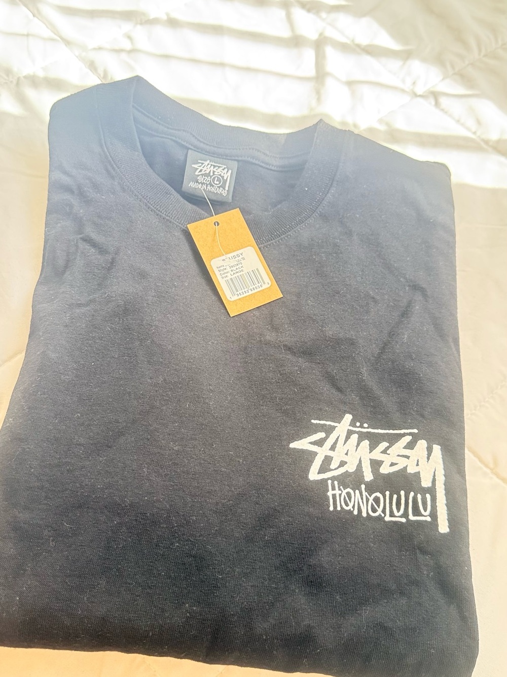 Stussy Black Honolulu Logo Tee